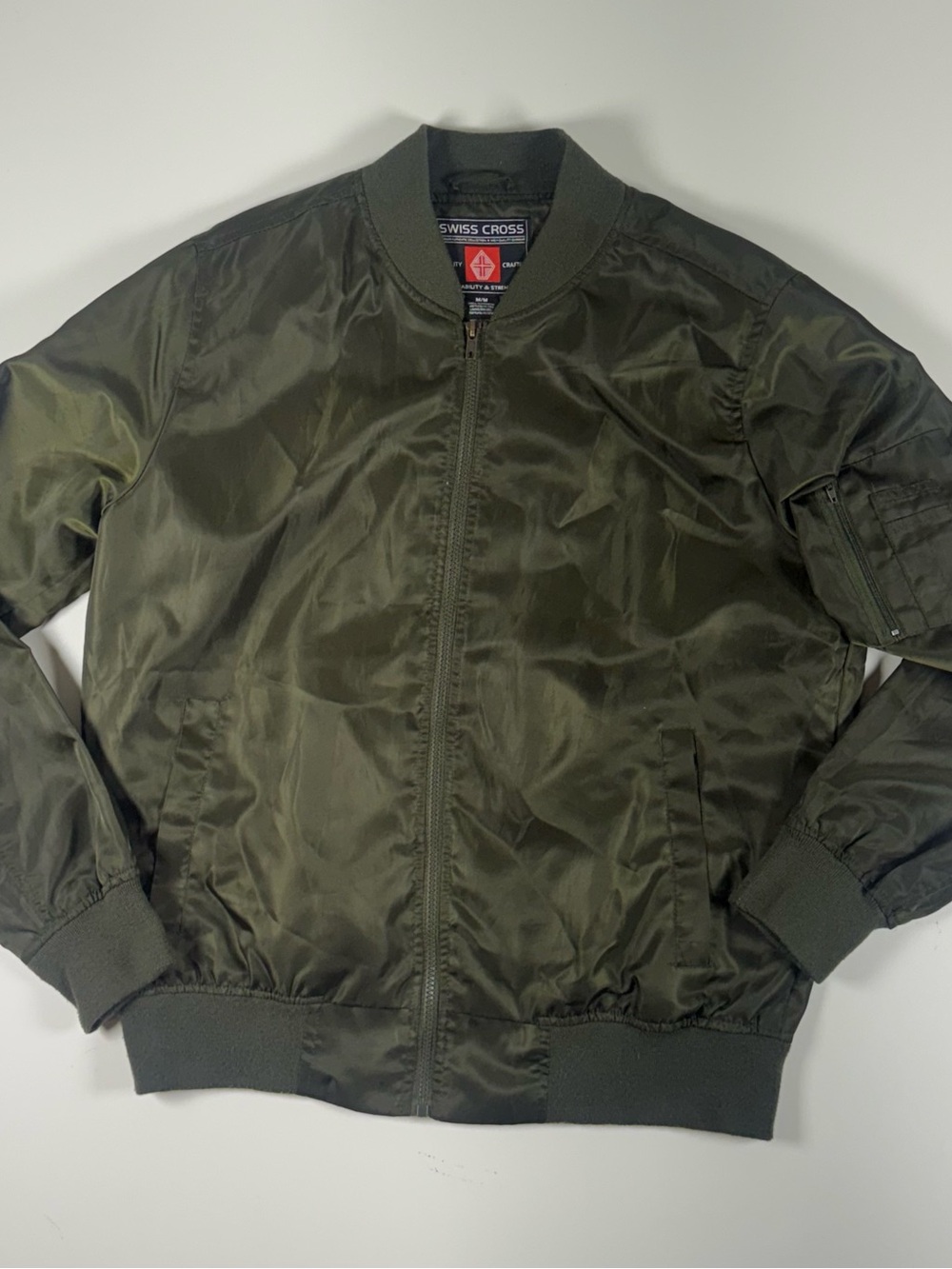 Swiss Cross Men's Olive Green Bomber Jacket